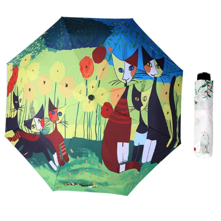 Guarda-chuva criativo estilo fresco de três dobras com fita prateada anti-ultravioleta, OG3876A, OG3876B, OG3876C
