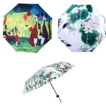 Guarda-chuva criativo estilo fresco de três dobras com fita prateada anti-ultravioleta, OG3876A, OG3876B, OG3876C