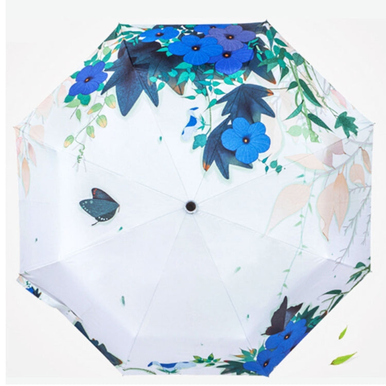 Guarda-chuva criativo estilo fresco de três dobras com fita prateada anti-ultravioleta, OG3884A, OG3884B