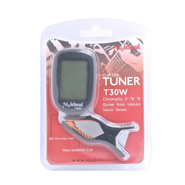 Afinador de Guitarra Clip-On Cromático Preciso, Afinador para Guitarra Acústica, Baixo, Banjo, Violino, Ukulele
