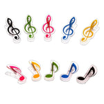 10 PCS Clip de Livro em Forma de Nota Musical em Aço Inoxidável com Mola e Material PP, Suporte de Página Deluxe, Entrega em Cor Aleatória, Entrega em Cor Aleatória