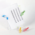 10 PCS Clip de Livro em Forma de Nota Musical em Aço Inoxidável com Mola e Material PP, Suporte de Página Deluxe, Entrega em Cor Aleatória, Entrega em Cor Aleatória
