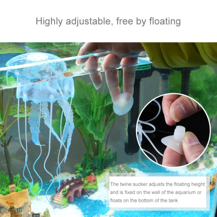 Artigos de Aquário Decoração Água-viva Simulada Fluorescente em Silicone com Ventosa, Tamanho: 5*17cm, 5cm