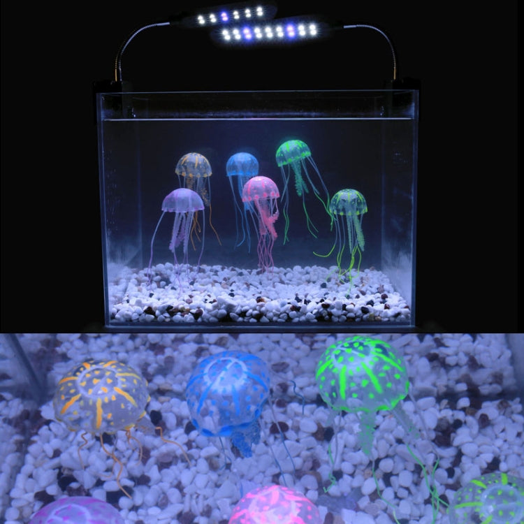 Artigos de Aquário Decoração Água-viva Simulada Fluorescente em Silicone com Ventosa, Tamanho: 5*17cm, 5cm