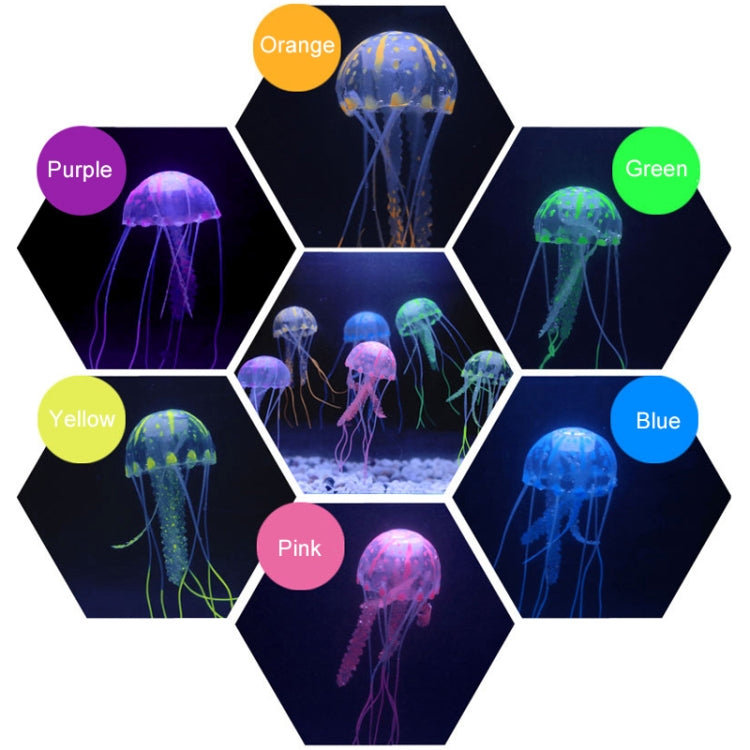 Artigos para Aquário Decoração Silicone Simulação Água-viva Fluorescente com Ventosa, Tamanho: 8*20cm, 8cm