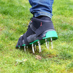 Ferramentas para jardim e relva, sapatos com espigões para arrancar relva com 8 fivelas metálicas, com 8 fivelas metálicas (Preto), com 8 fivelas metálicas (Verde)