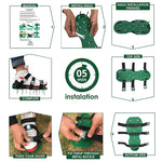 Ferramentas para jardim e relva, sapatos com espigões para arrancar relva com 8 fivelas metálicas, com 8 fivelas metálicas (Preto), com 8 fivelas metálicas (Verde)