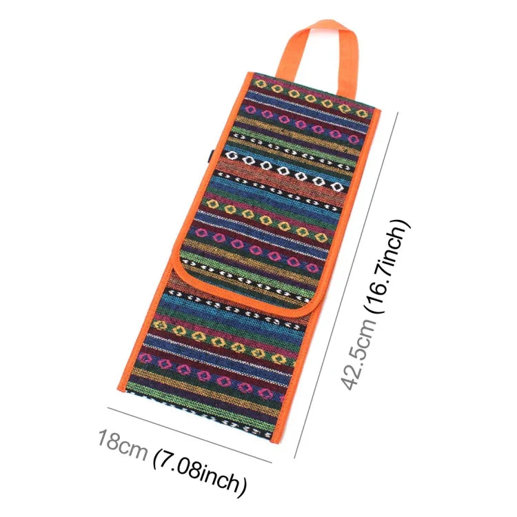 Hiking Camping Ethnic Style Tent Hammers Bag Portable Tent Nail Pegs Storage Case Pouch