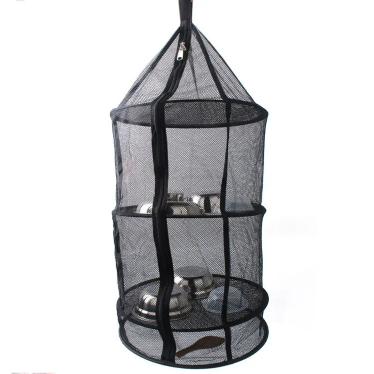 Mesa dobrável para piquenique e campismo com rede para secar legumes e frutas, prateleira para secar pratos (Preto), rede redonda para secar
