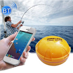 Detetor de Peixes Bluetooth Sensor Sonar 125KHz Localizador de Peixes 0,6-36m Profundidade Alarme para Telemóveis iOS & Android, Alcance de Operação: 0,6-36m