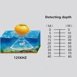 Detetor de Peixes Bluetooth Sensor Sonar 125KHz Localizador de Peixes 0,6-36m Profundidade Alarme para Telemóveis iOS & Android, Alcance de Operação: 0,6-36m