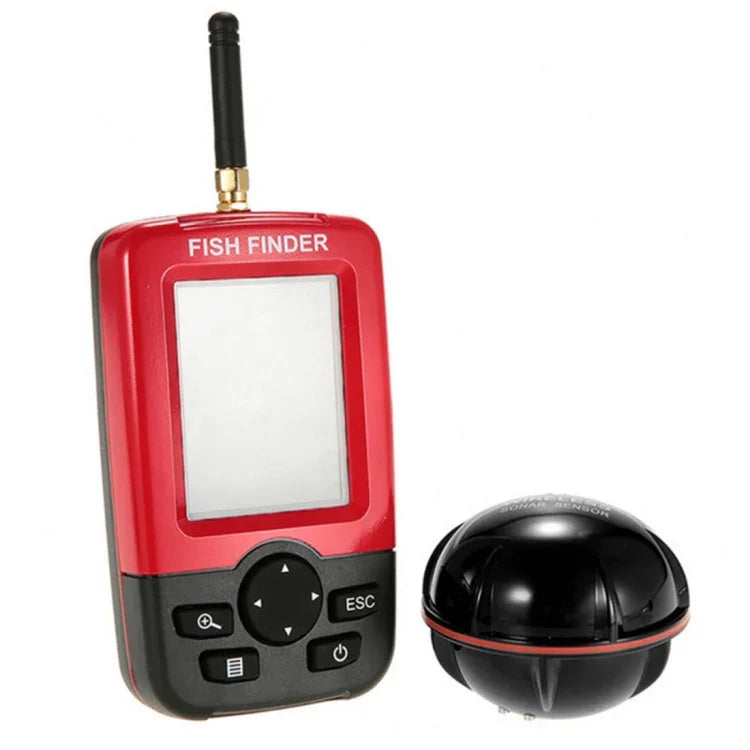 Detector de Peixes Sem Fios XJ-01 Sensor Sonar 125KHz Localizador de Profundidade 0,6-36m com Ecrã LCD de 2,4 polegadas e Antena, Sensor de Temperatura da Água Integrado, XJ-01