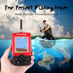 Detector de Peixes Sem Fios XJ-01 Sensor Sonar 125KHz Localizador de Profundidade 0,6-36m com Ecrã LCD de 2,4 polegadas e Antena, Sensor de Temperatura da Água Integrado, XJ-01
