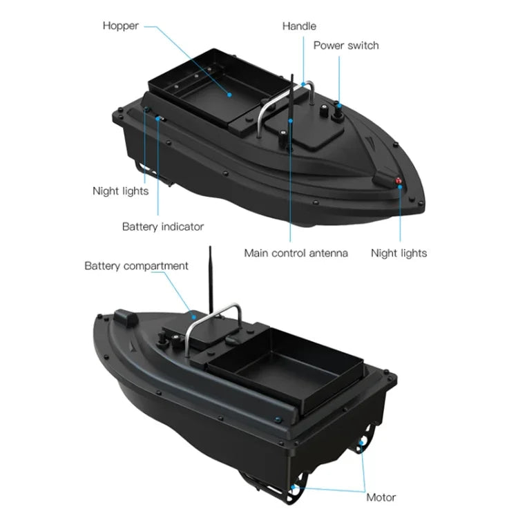 Barco de Isco RC Exterior com Duplo Motor GPS D16B, Ficha UE, D16B GPS (Ficha UE), D16B GPS (Ficha EUA)