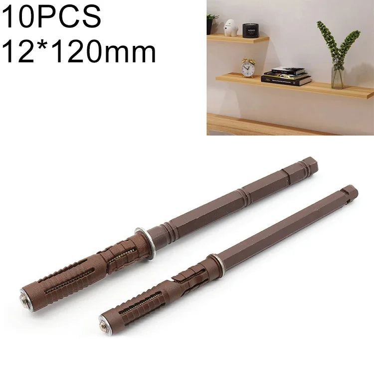 10 PCS Pregos Invisíveis para Prateleira de Parede com Placa Oculta, 12x120mm, 12x120mm