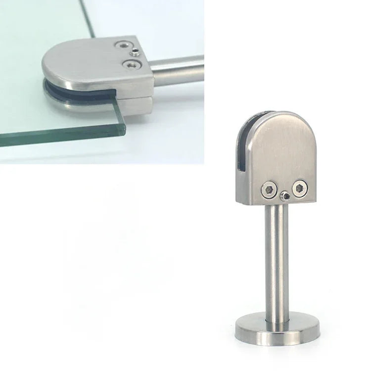 Clipe de fixação para haste de suporte de boca de peixe em vidro em aço inoxidável 201 com haste 14x80mm, Especificação: L, L, com haste 14x80mm