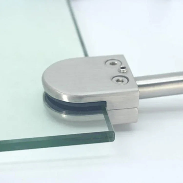 Clipe de fixação para haste de suporte de boca de peixe em vidro em aço inoxidável 201 com haste 14x80mm, Especificação: L, L, com haste 14x80mm