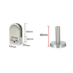 Clipe de fixação para haste de suporte de boca de peixe em vidro em aço inoxidável 201 com haste 14x60mm, Especificação: S, S, com haste 14x60mm
