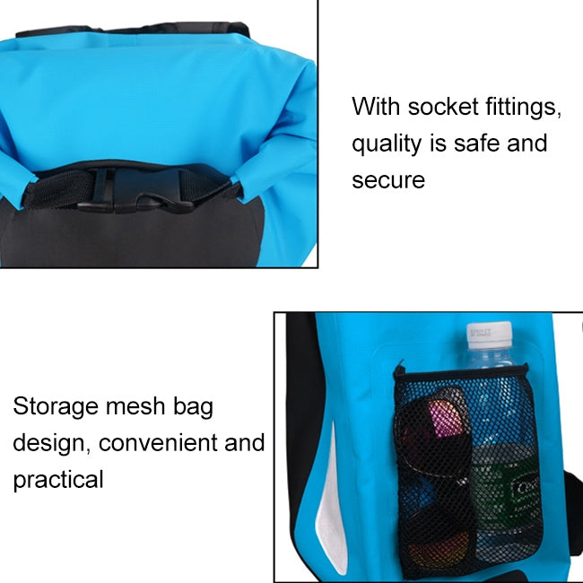 Saco Seco Impermeável para Exterior com Alças Duplas para os Ombros Saco Barril em PVC, Capacidade: 25L