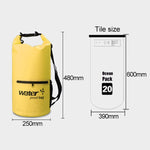 Mochila impermeável exterior com alças duplas, saco seco, saco de barril em PVC, capacidade: 20L, 20L