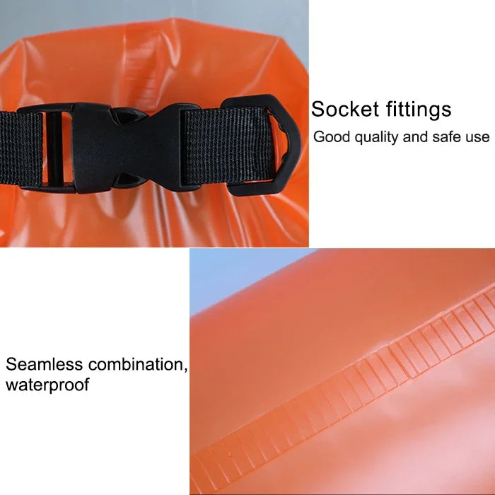 Saco seco impermeável exterior com alça única, saco de barril em PVC, capacidade: 5L, 5L