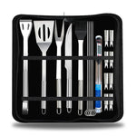Conjunto de loiça para exterior 18 em 1, conjunto de ferramentas para camping, churrasco e piquenique com termómetro, 18 em 1, com termómetro