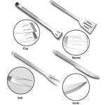 Conjunto de loiça para exterior 18 em 1, conjunto de ferramentas para camping, churrasco e piquenique com termómetro, 18 em 1, com termómetro