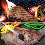 Conjunto de loiça para exterior 18 em 1, conjunto de ferramentas para camping, churrasco e piquenique com termómetro, 18 em 1, com termómetro