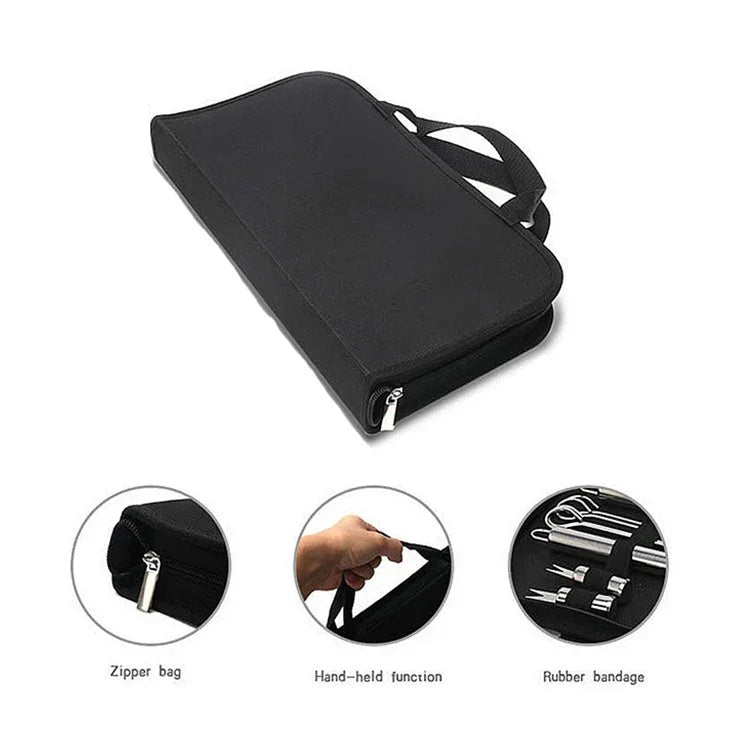 Conjunto de loiça para exterior 5 em 1, conjunto de ferramentas para camping, churrasco e piquenique, 5 em 1