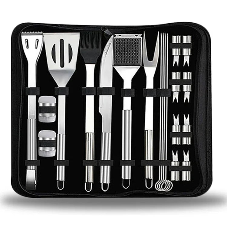 Conjunto de Talheres 20 em 1 para Exterior Talheres para Campismo e Churrasco Conjunto de Ferramentas para Piquenique, 20 em 1