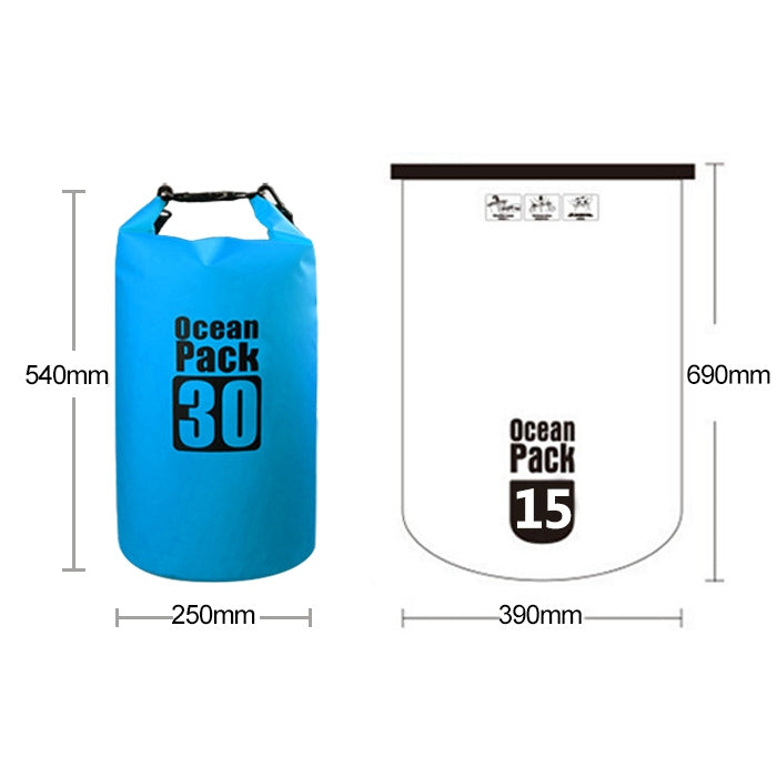 Outdoor Waterproof Double Shoulder Bag Dry Sack PVC Barrel Bag, Capacity: 30L, Capacity: 30L (Pink), Capacity: 30L (Green), Capacity: 30L (Sky Blue), Capacity: 30L (Yellow), Capacity: 30L (Black), Capacity: 30L (Dark Blue), Capacity: 30L (Orange)
