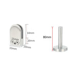 Clipe de Fixação para Vara de Suporte de Boca de Peixe em Vidro em Aço Inoxidável 304 com Vara 14x80mm, Especificação: S, S, com Vara 14x80mm