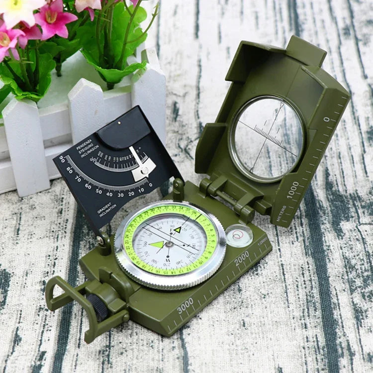 GoldGood K4074 Bússola Americana Prismática de Bolso Militar Multi-funções para Viagens Geológicas ao Ar Livre com Visor Luminoso, K4074