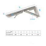 2 PCS Prateleira de Armazenamento Dobrável Montada na Parede Tipo K em Aço Inoxidável com Mola de 10 polegadas para Mesa de Jantar, 10 polegadas