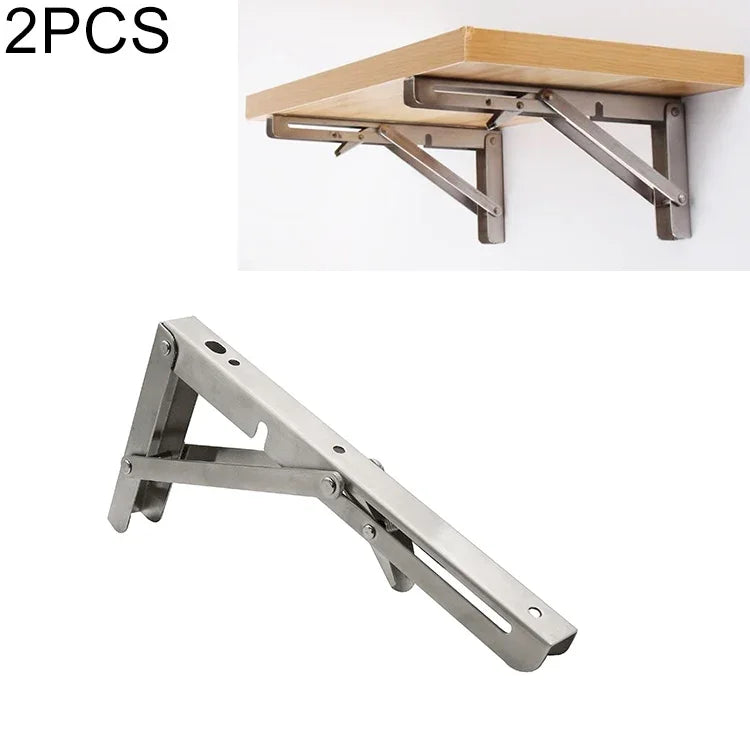 2 PCS Prateleira de Armazenamento Dobrável Billy Montada na Parede em Aço Inoxidável com Mola de 10 polegadas para Mesa de Jantar, 10 polegadas