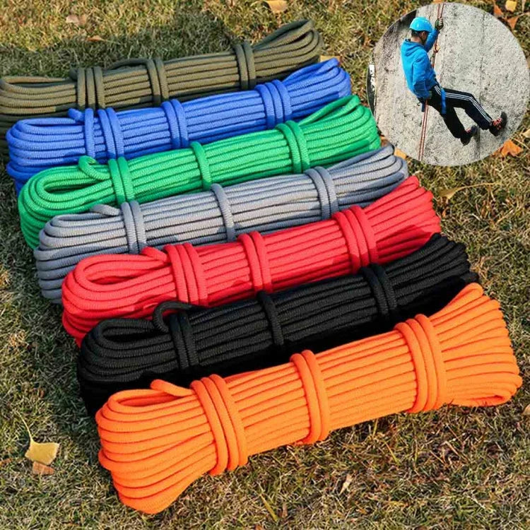 Cordão Auxiliar de Alta Resistência para Escalada e Caminhada ao Ar Livre, Corda de Segurança, Diâmetro: 9,5mm, Comprimento: 10m, Cor Aleatória, Diâmetro: 9,5mm, Comprimento: 10m
