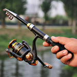 Cana de Pesca Telescópica Portátil para Pesca Marinha de 36cm, Comprimento Estendido: 2,1m, 2,1m