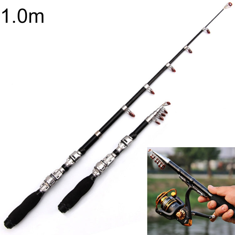 Cana de Pesca Telescópica Portátil para Pesca Marinha de 30cm, Comprimento Estendido: 1,0m, 1,0m