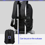 Bopai 751-006881 Mala de Ombro Dupla Empresarial Antirroubo Impermeável de Grande Capacidade, com Porta USB para Carregamento, Tamanho: 30x14x44cm, 751-006881