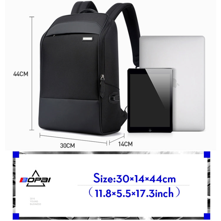 Bopai 751-006881 Mala de Ombro Dupla Empresarial Antirroubo Impermeável de Grande Capacidade, com Porta USB para Carregamento, Tamanho: 30x14x44cm, 751-006881