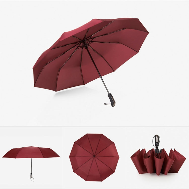 Guarda-chuva automático leve portátil de três dobras impermeável anti-UV