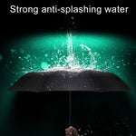 Guarda-chuva automático leve portátil de três dobras impermeável anti-UV