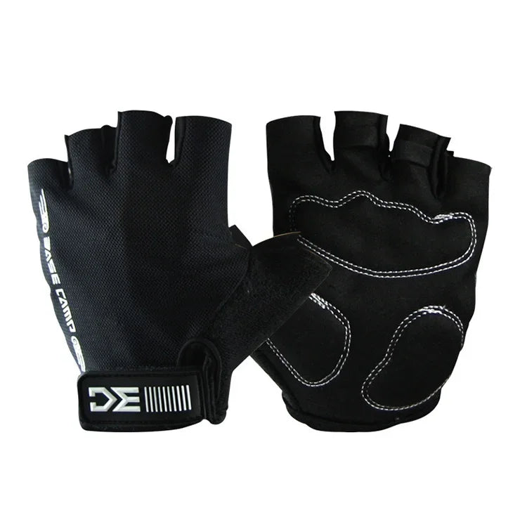 BaseCamp BC-204 Bicycle Half Finger Gloves Lycra Fabric Cycling Gloves, Size: L, Size: L