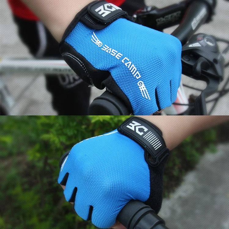 BaseCamp BC-204 Luvas de Ciclismo Meio Dedo em Lycra, Tamanho: L, Tamanho: L