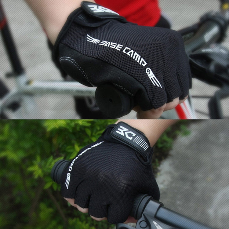 BaseCamp BC-204 Luvas de Ciclismo Meio Dedo em Lycra, Tamanho: XL, Tamanho: XL