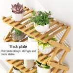 4-Layer Balcony Living Room Collapsible Solid Wood Flower Stand Potted Planting Shelves, Length: 50cm, 50cm 4-Layer