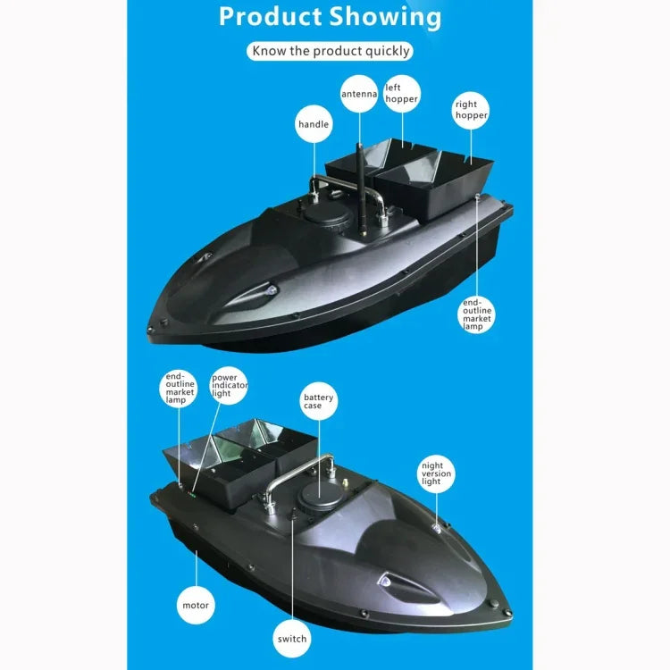 Barco de Isco para Pesca com Duplo Armazém Multifuncional e Comando à Distância D13C, D13C