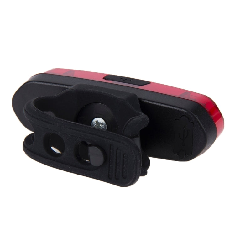 AQY-096 IPX4 luz traseira de bicicleta LED recarregável USB destacável de duas cores, branco e vermelho, azul e vermelho