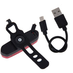 AQY-096 IPX4 luz traseira de bicicleta LED recarregável USB destacável de duas cores, branco e vermelho, azul e vermelho