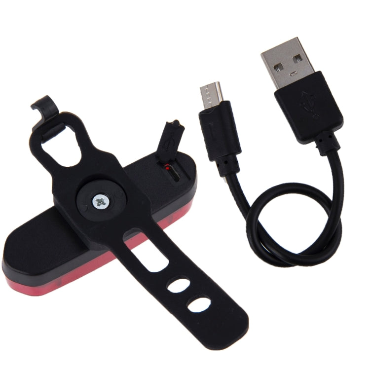 AQY-096 IPX4 luz traseira de bicicleta LED recarregável USB destacável de duas cores, branco e vermelho, azul e vermelho